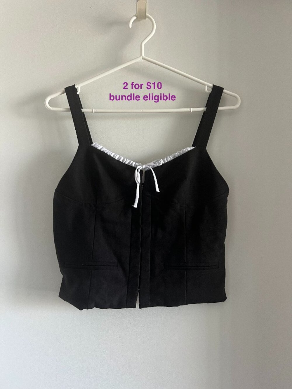 Ardene Hook and Eye Corset Black Vest Top